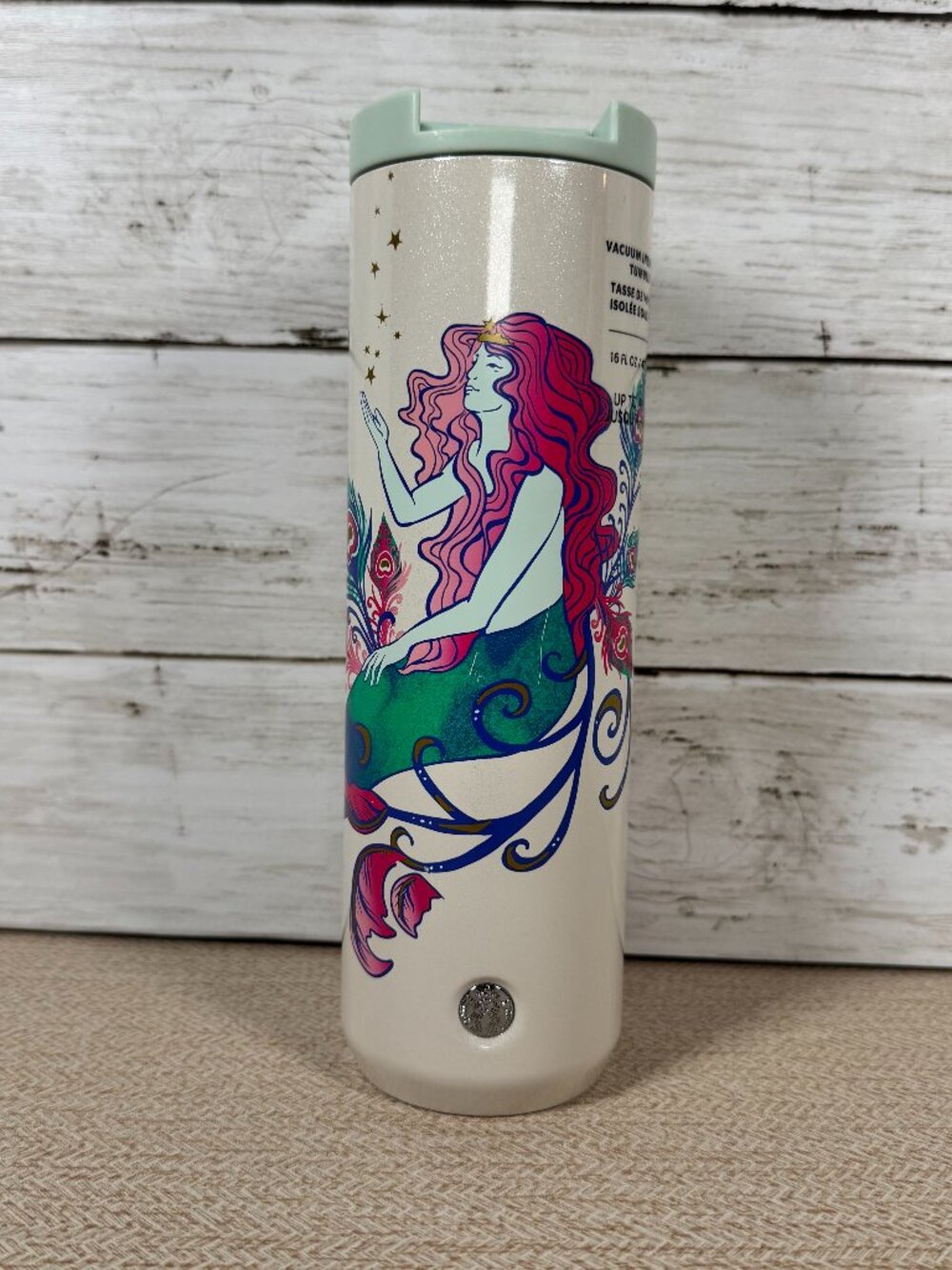 Starbucks 2022 Iridescent Pink Mermaid Siren Stainless Steel Tumbler 16 oz